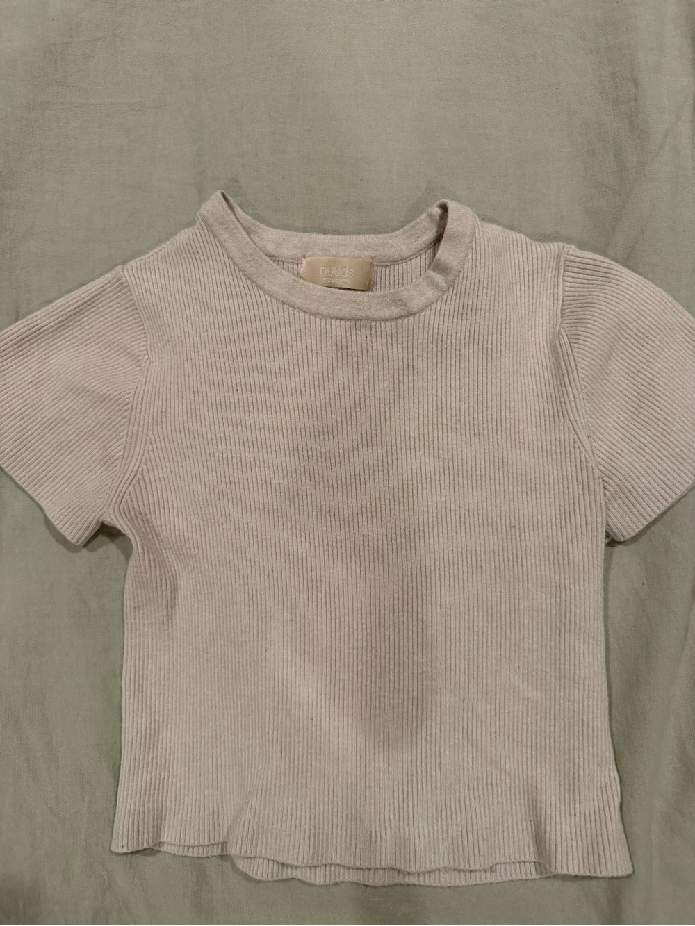 nuuds Ribbed Short Sleeve Tee - Cream